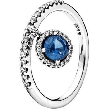 DELIS Сребърен пръстен от проба 925, jw626, модел със сини цирконии, с родиево покритие (jw626)