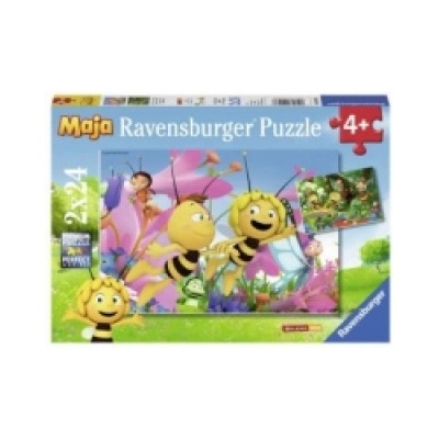 Ravensburger Verlag Ravensburger Kinderpuzzle - 09093 Die kleine Biene Maja - Puzzle für Kinder ab 4 Jahren, Biene Maja Puzzle mit 2x24 Teilen | Waldemar Bonsels