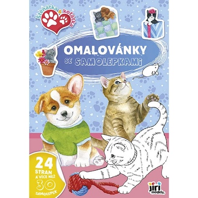 Omalovánky A4 se samolepkami Štěňátka a koťátka Jiří Models