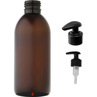 Tera plastová lahvička hnědás černou pumpičkou 250 ml