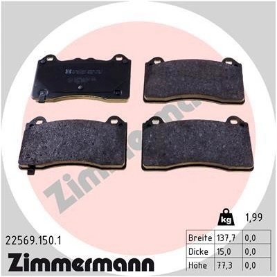 Sada brzdových platničiek kotúčovej brzdy ZIMMERMANN 22569.150.1