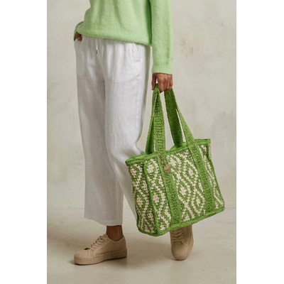 Peca Del Sol ZELENÁ SLAMĚNÁ TAŠKA SHOPPER Solara bag