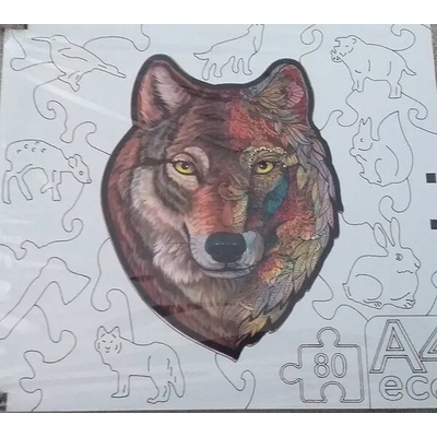 Вълк дървен пъзел 80 части