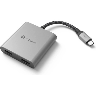 ADAM elements Адаптер за свързване от USB-C към два HDMI порта - Adam Elements Casa H2 USB-C Hub Dual HDMI Adapter (тъмносив) (AAPADHUBH2GY)