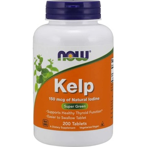 NOW NOW Kelp, Природен йод, 150 мкг, 200 таблетки
