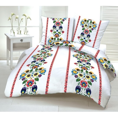 TiaHome Deluxe krep Folkór červený 140x200 70x90