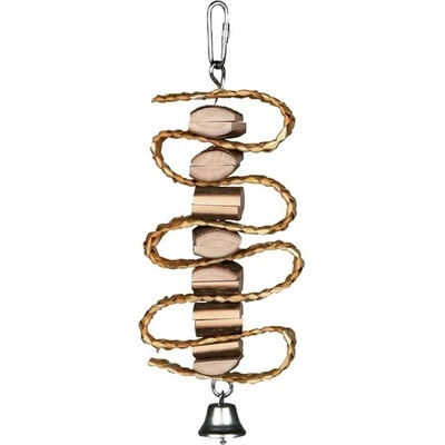 TRIXIE Wooden Ring with rope - Въже с дървени висулки за папагали 21 см