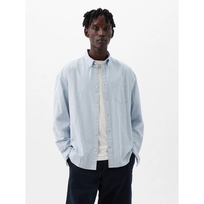 Gap košel'a oxford oversize s logom modrá