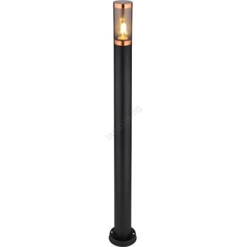 GLOBO 3159BC - Екстериорна лампа BOSTON 1xE27/23W/230V IP44 110 см черен/меден (GL7902)