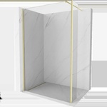Mexen Kioto стена за душ Walk-in 125 x 40 cm, прозрачна, златна четкана - 800-125-212-55-00-040 (800-125-212-55-00-040)