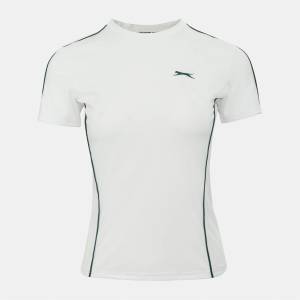Slazenger TECH CONTRAST DETAIL TENNIS TEE - White