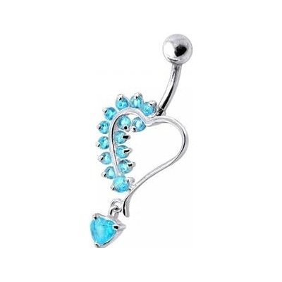 Šperky4U stříbrný piercing do pupíku srdíčko BP01312-Q