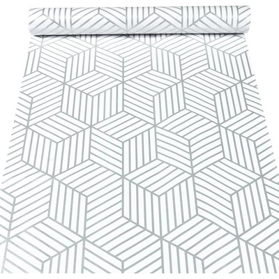 Samolepiace tapety 45 cm x 10 m IMPOL TRADE 9425-1, geometrický vzor strieborný , Samolepiace tapety