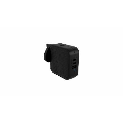 Targus HyperJuice - Síťový adaptér - GaN - 70 Watt - QC 3.0, Power Delivery 3.0 + PPS - 3 výstupní konektory (USB, 2 x USB-C) - černá