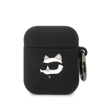 Karl Lagerfeld Предпазен калъф Karl Lagerfeld 3D Logo NFT Choupette Head Silicone за AirPods 1/2, Черен (KLA2RUNCHK) (KLA2RUNCHK)