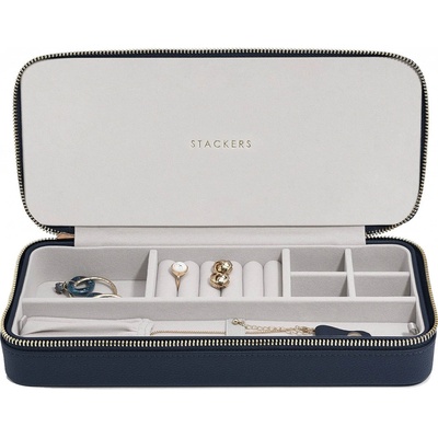 Stackers cestovní šperkovnice Pebble Navy Sleek Necklace Travel tmavě modrá 76147