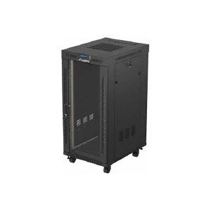 Lanberg Rack Cabinet 19 Free-Standing 24U/600X800 (FlAT Pack) With Glass Door (FF01-6824-12BL)