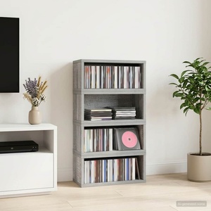 vidaXL Рафтове за CDs 4 бр. Сив Сонома 40 x 17 x 17 см (8012723)