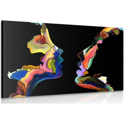 Obraz abstraktní tváře lidských bytostí - 120x80