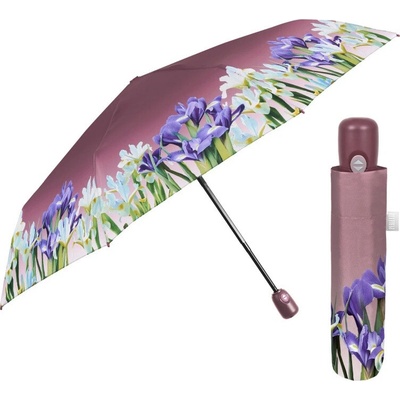 Perletti dámsky plnoautomatický dáždnik Time Flowers 26492 fialový