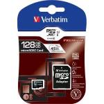 Verbatim microSDXC 128GB C10/U1 + Adapter (44085)