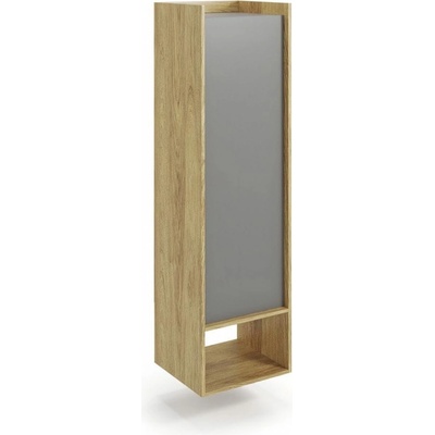 Halmar Mobius regál 1D, hikora přírodní / šedá
