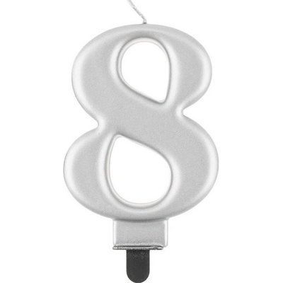 Godan svíčka dortová SILVER 8 BC metal