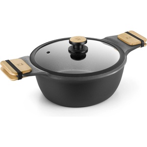 BRA Индукционна тенджера BRA MARKET с незалепващо покритие и капак - Ø28 х h12 см (BRA 790328)