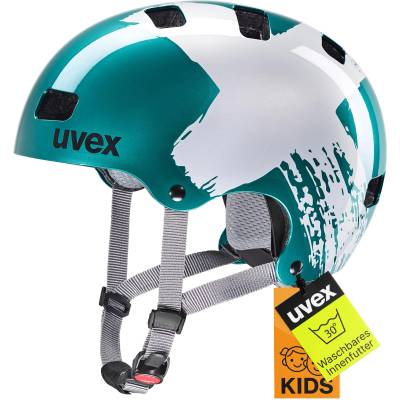 uvex Kid 3 - robust bicycle helmet for children - individual size adjustment - optimized ventilation - teal-silver - 51-55 cm - S414819