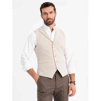 Ombre Clothing Прилепнала елегантна мъжка жилетка с еластан и лацкани ръбове Ombre Clothing Ombre Clothing | Bezhov | МЪЖЕ | M