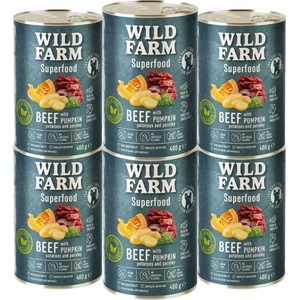 WILD FARM Superfood Beef 6x400g беззърнена храна за кучета