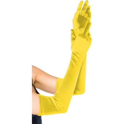Leg Avenue Extra Long Satin Gloves 16B Yellow