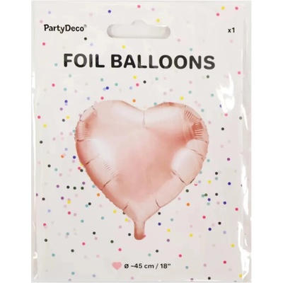 Foliový balonek srdce rose gold 45 cm balené