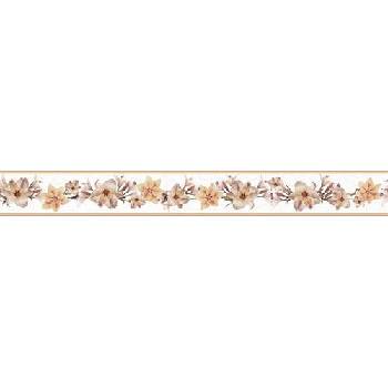 Samolepící bordura D 58-056-1, rozmer 5 m x 5,8 cm, kvety ľalie oranžové, IMPOL TRADE