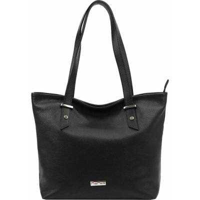 MiaMore dámska kožená kabelka 01-058 DOLLARO black shopperbag s prírodnou kožou