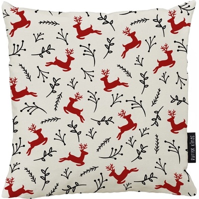 Butter Kings Vianočný vankúš s bavlnenou obliečkou Deer 45x45