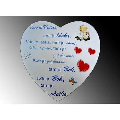 Tabuľka drevená srdce 30cm Viera