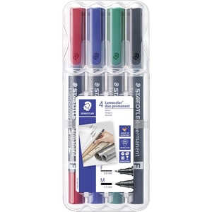 STAEDTLER Маркер Staedtler Lumocolor Duo Perm 0, 6-1, 5mm асортимент (4) (348 WP4)