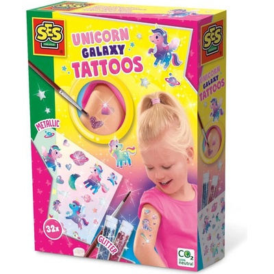 SES GALAXY tetování jednorožci 32 ks