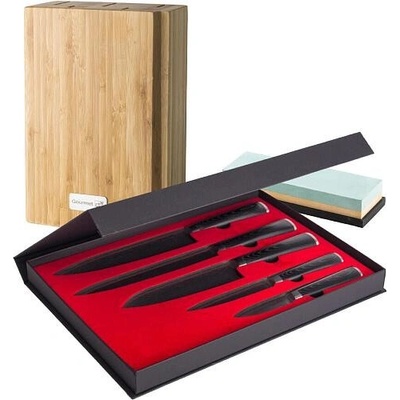 Sada nožů G21 Damascus Premium v bambusovém bloku, Box, 5 ks + brusný kámen