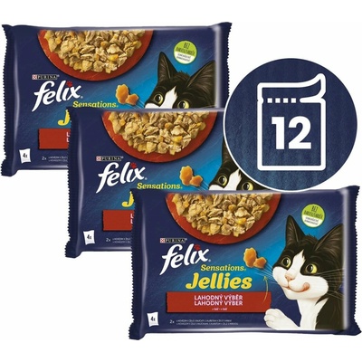 Felix Sensations Jellies hovädzie kura v želé 12 x 85 g