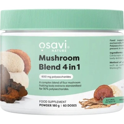 Osavi Mushroom Blend 4 in 1 | Lion's Mane, Cordyceps, Reishi & Chaga [180 грама] Натурален