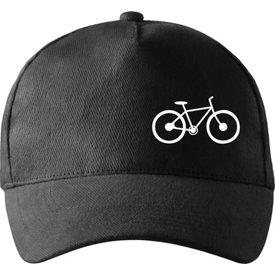 Obrázok kolesa na prsníku horský bicykel so zahnutým šiltom a látkovou sponou Čierna