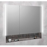 SAPHO Integra - Вграден шкаф с огледало и LED осветление, 86x70 см, огледало/титанов алуминий IN085 (IN085)