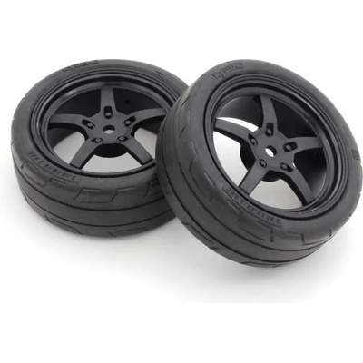 Kyosho 1:10 Fazer Mk2: Pneumatiky TC Medium s čiernymi diskami 2 ks