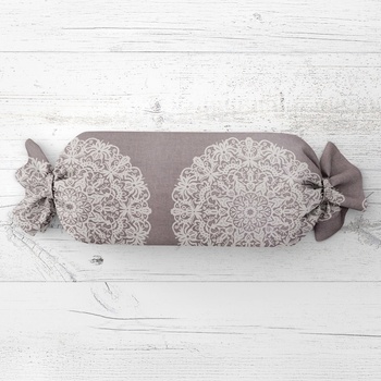 Biante Vankúš valec bonbon Sandra SA-547 Krémové mandaly na béžovosivom 15x80