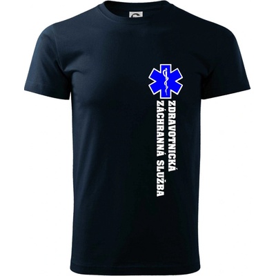 Hvězda života zdravotnická záchranná služba klasické pánské triko námořní modrá velmi tmavá téměř černá