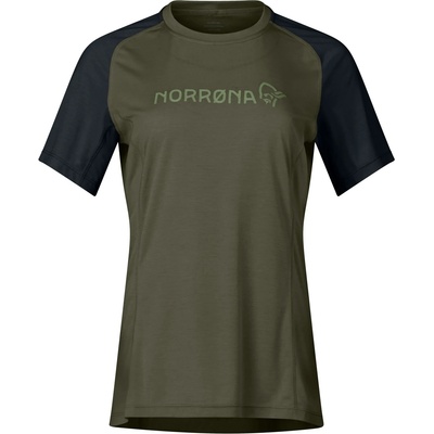 Norrøna Дамска фланелка с къс ръкав за колоездене Norrøna Women's Fjørå Equaliser Lightweight T-Shirt Cycling jersey - Olive Night - размер XS (156-2577-0311)