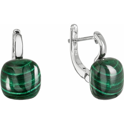 Evolution Group Stříbrné náušnice s malachitem 11732.3