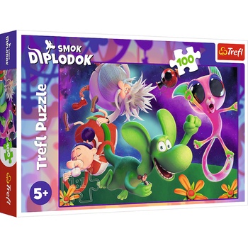 Trefl - Puzzle Smok Diplodok - 100 piese